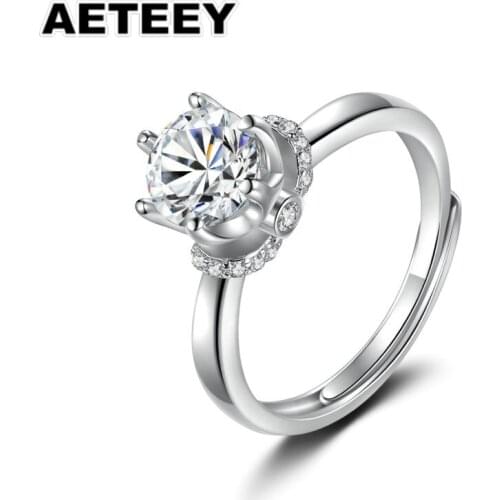 Moissanite Ring 1CT 6.5MM VVS Lab Diamond with Certififcate Fine Jewlery Test Passed S925 Sterling Silver Fine Jewelry JF-35