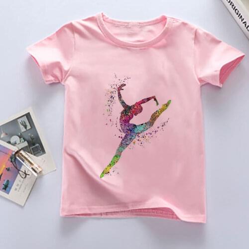 Unisex Summer T-shirt Fashion Ballet Dancers Girls Tshirts Harajuku Retro Boy Tshirt Round Neck Kids Tshirts Baby Short Sleeve