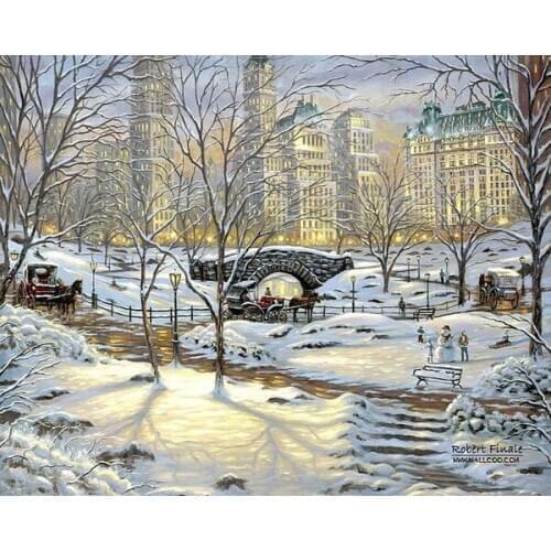 A11966 11CT/14CT/18CT/25CT/28CT oil street patterns Counted Cross Stitch DIY Cross Stitch Kits Embroidery Needlework Sets