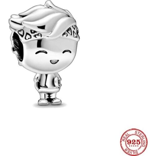 New Original Silver Color Boy Bead Fit European Pandora Charms Bracelet Bangles Diy Jewelry P457