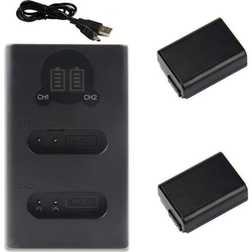 NP-FW50 NP FW50 NPFW50 Battery + Dual USB Charger for Sony NEX-3 NEX-5C Alpha A55 NEX-7 NEX-C3 Alpha 7 Alpha 7 II DSC-RX10 III