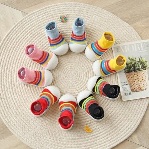 2021 Summer First Walkers Casual Newborn Baby Shoes Striped Toddler Shoes Babi Socks Zapatos De Verano Calcetines Bebe