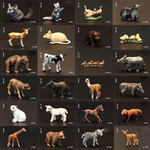 Original genuine jungle zoo wild farm animal cubs family goose chicken rat Holstein cow Duck model learnning toys children gifts