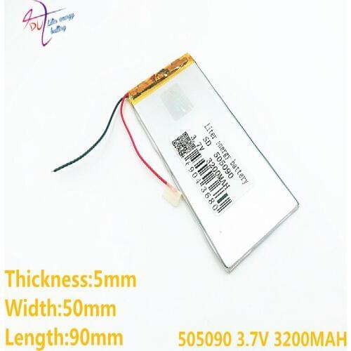 Size 505090 485090 3.7v 3200mah Lithium Polymer Battery With Board For Mp3 Mp4 Gps Digital Products