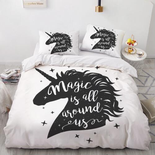 Luxury 3D Bedding Set Duvet Cover Set Comforter King King Queen Double Single Size Unicorn Cartoon Design Custom Bedclothes