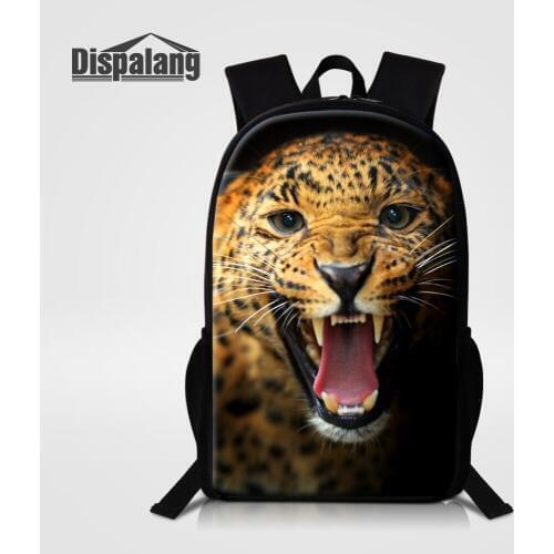 Dispalang Mens Cool Bagpack Animals Leopard Wolf Horse Tiger School Bags For Boys Male Mochila Children School Backpacks Rugtas