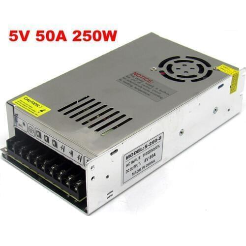 5V 250W Driver Switching Mode LED Power Supply 5V 50A 250W LED Driver,Aluminum 110V 220 to 5v lighting transformer for led light