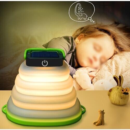 LED Outdoor Solar Light Charging Folding Telescopic Solar Light Tent Camping Inflatable Light Home Universal Night Light