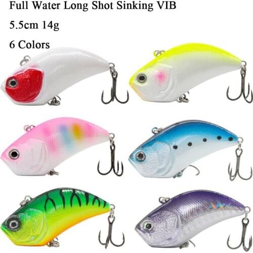 5.5cm 14g Sinking VIB Fishing Lure Lipless Crankbait Artificial Hard Bait Wobbler All Depth Winter Pike Bass Fishing Tackle