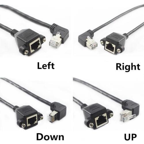 Left Right UP Down Angled 90 Degree 8P8C FTP STP UTP Cat5 RJ45 with screw Lan Ethernet Network Extension Cable 1ft 60CM 100CM 1M
