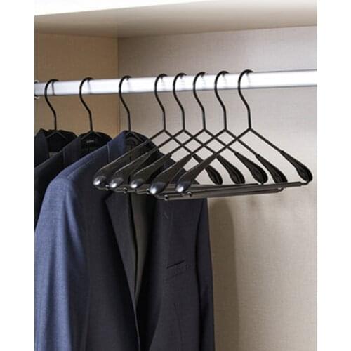 10pcs/lot High Grade Metal Hangers with Wide Shoulder Design for Suits Multifunctional Coat Hanger No Shoulders Bump