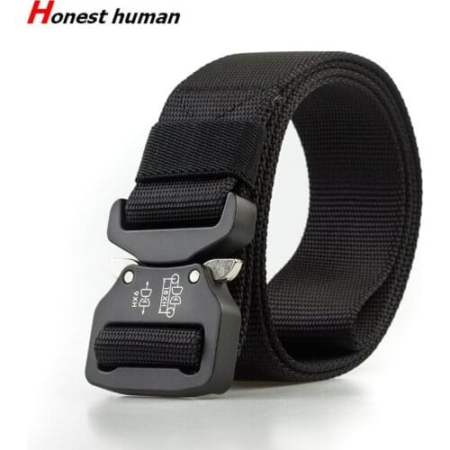 Honest human 2019 Men Women Thick Nylon Durable Heavy Duty Tactical Belt Multifunctional Military Outdoor Training Webbing Belts