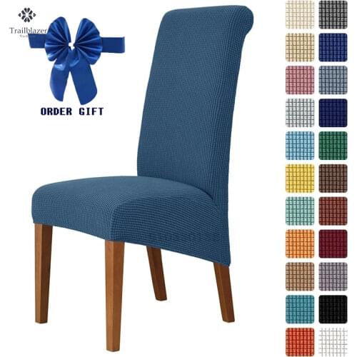 Jacquard oversized XL dining chair cover stretch spandex stretch long back chair cover washable cover kitchen banquet chair