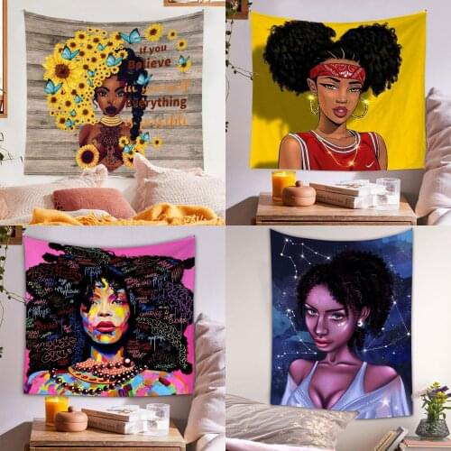 Curls Sexy Women Hippie Tapestry Wall Hanging Bohemian Kawaii Girl Art Tapestry Anime Boho Home Wall Decor Bedroom Living Room