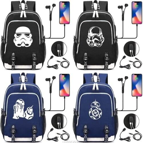 Star Wars Backpack Multifunctional Laptop Teenagers School Bags USB Charging Bagpack Nylon Casual Rucksack