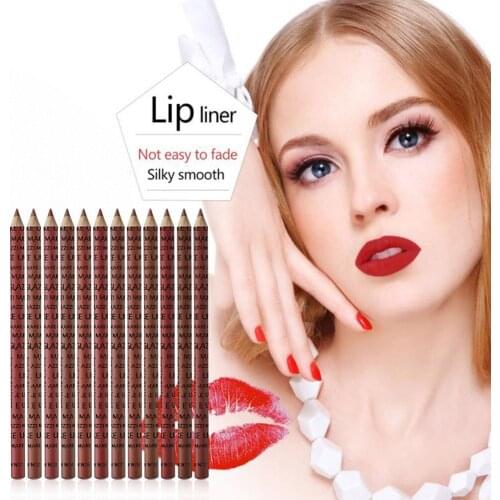 12Pcs/set Lip Pencils Matte Lipliner Makeup Long Lasting Waterproof Lady Charming Lipstick Pencil Makeup Lip Liner