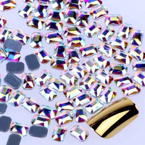 144pcs Hotfix Flatback Glass Rhinestones in 23 Shapes and Sizes Crystal AB For Nail Art DIY Jewelry Dress Garments Decorations