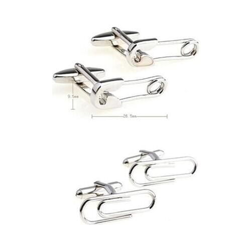 20pairs/lot U Clip Cufflinks Safety Pin Shape Cuff Links Copper Plating Cufflink Business Style Mens Jewelry Wholesale