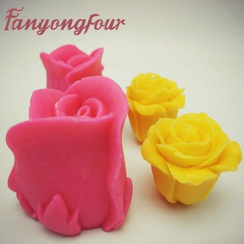 3D Silicone Mold Rose Shape Mould For Soap,Candy,Chocolate,Ice,Cake Free shipping