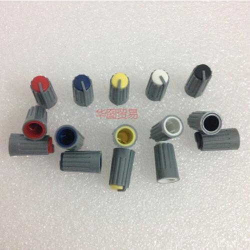 45pcs Behringer mixer Half axle potentiometer knob cap / red yellow blue black white 270 degrees audio light knob cap audio