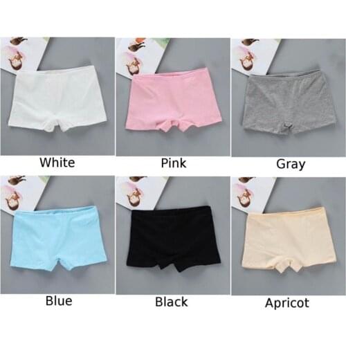 6pc/Lot Children Kids Girls Soft Underwear Elastic Boxer Shorts Panties Solid Underpants 8-14Years