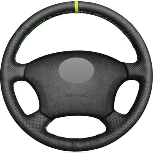 Black Artificial Leather Green Marker No-slip Car Steering Wheel Cover for Toyota Land Cruiser Prado 120 2004-2009 Land Cruise