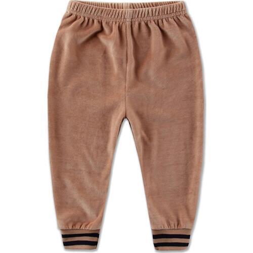 Baby velour long pants girls elastic waist boys trousers children clothes 2018 Little Q clothing new style for autumn and winter