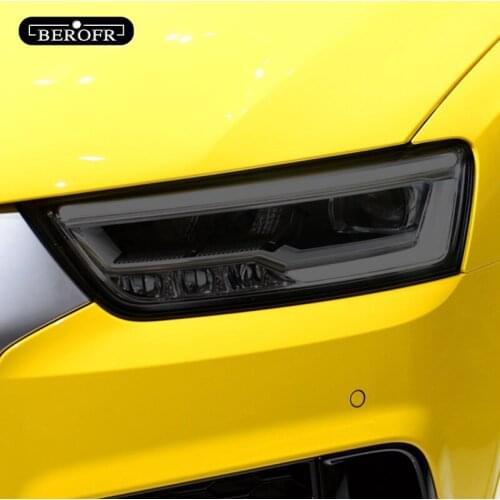 For Audi Q2 Q3 F3 8U Q5 Q7 4M Q8 SQ2 SQ5 SQ8 RSQ3 RSQ8 Car Headlight Tint Smoked Black Protective Film TPU Sticker Accessories