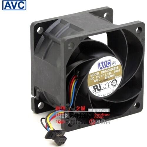 For AVC DBTA0638B2S 60x60x38mm plug 4P 6038 6CM 60mm 12V 3.15A large air flow cooling fan