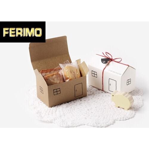 House Paper Gift Boxes 20Sets White Kraft Party Favor Box Gift Package Candy Box Wed Box Bag Set String Gift Tag Included