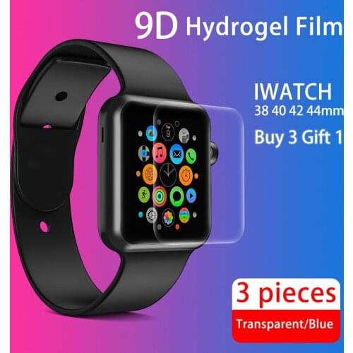 9D Full Protective Watch Screen for Apple Watch 40mm 42mm 44mm 38mm Screen Protector Film for IWatch 6 SE 5 4 3 Hydrogel Film