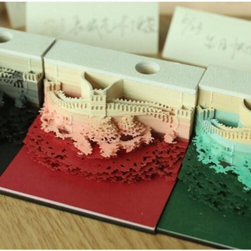 Hot Sale DIY Paper Notes Art Building Block 3D Decoration Sticky Notes Stickers Paper Cards Craft Post