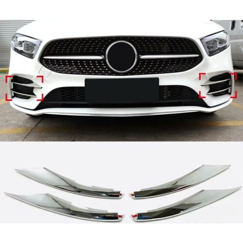 Chrome Front Fog Light Lamp Stripe Trim For Benz A Class Sport W177 V177 19-20
