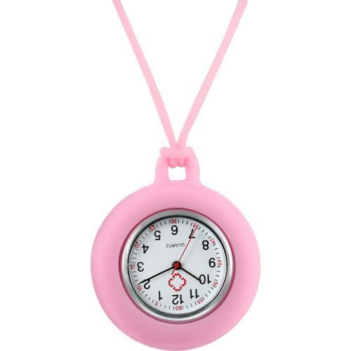 Top Popular Silicone Nurse Pocket Watch Arabic Numerals Round Dial Steampunk Clock Lanyard Fob Pendant Watches Reloj De Bolsillo