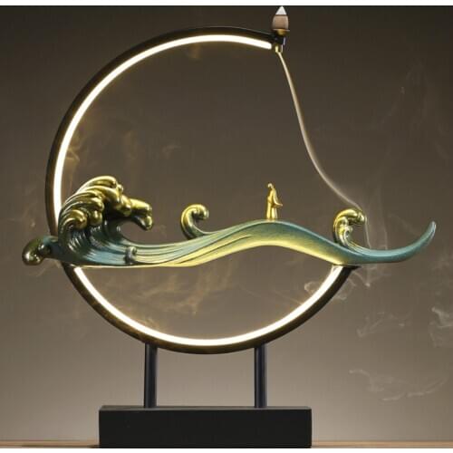 Ceramic Creative Backflow Incense Burner Living Room Decoration Porch Office Desk Surface Aroma Burner Home Decoration Zen I60B