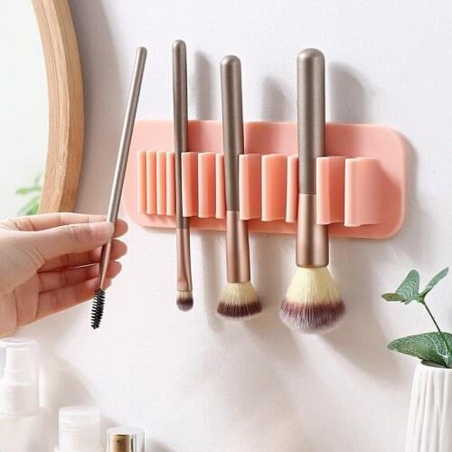 Creative Makeup Brush Drying Rack Silicone Wall Shelf Storage Racks Room Organizer Home Office Storage Pen Holders