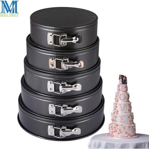Kitchen Cake Baking Pan Round Shape Non-stick Cake Mold Steel Springform Pan Set Removable Bottom Cake Decorating Tools