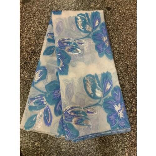 2021 Hot Selling Brocade Lace Fabric Wholesale African Nigerian French Blue Bridal Tulle Net Lace Fabric Mater