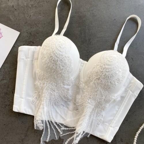 Fashion Sexy Corset Rhinestone Top Bustier Crop Top Rave Outfit Festival Clothing Female Appliques Tops for Women Summer 2021