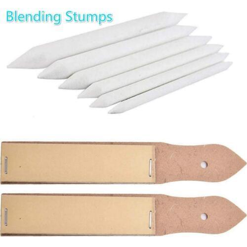 8pcs /set Drawing Accessories Set Blending Stumps and Tortillions With 2 Pcs Pencil Sandpaper Pointer