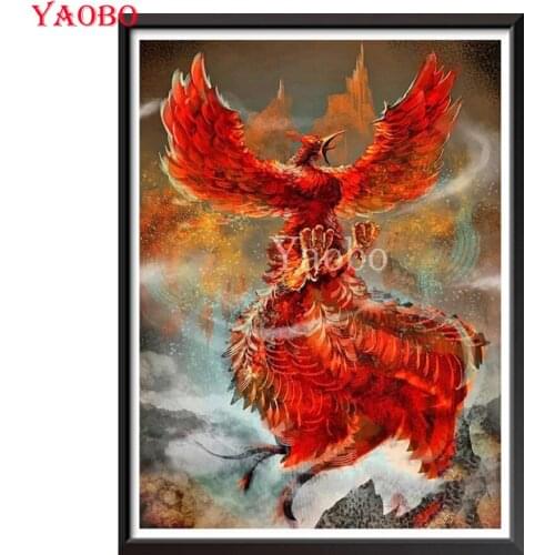 DIY 5D Diamond-Painting Kits For Adults Kids Phoenix DIY Diamond embroidery Cross Stitch Kit full square round Diamond Mosaic