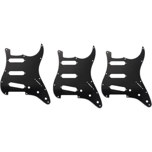 Set Of 3 Ply Black 11 Hole Sss Guitar Pickguard Strat Back Plate Pickup Covers Knobs Guitarra Tips Guitar Parts & Accessories
