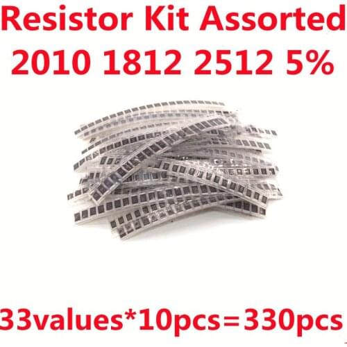 2010 1812 2512 Resistor Kit Assorted 1R~1M 5% 3.3R 10R 82R 100R 680R 1K 4.7K 10K 18K 51K 100K 200K SMD Sample Resistor Kit DIY