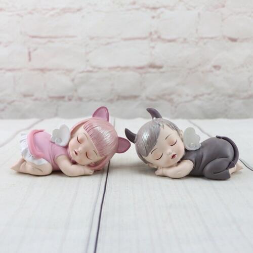 New style birthday party cake resin decoration ornaments Fantasy angel Aisha and Keller sleep lover home decor gifts crafts