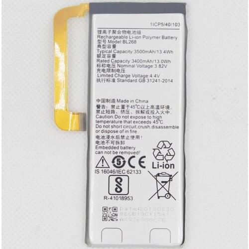 ISUNOO Original Replacement Battery BL268 BL 268 BL-268 3500mAh For lenovo ZUK Z2 Smart Mobile Phone Battery with repair tools