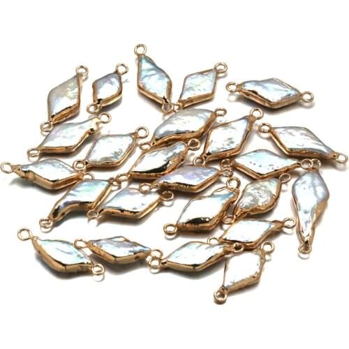 8x16-10x20mm Natural Freshwater Preferred Quadrilateral Pearl Connector For Bracelet Jewelry DIY Decoration
