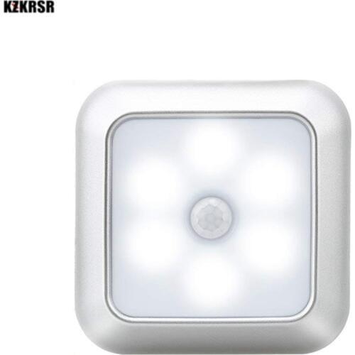 6Leds PIR Motion Sensor Night Lights Led cabinet night lamp Battery Sensor lights for Closet Wardrobe stair Hallway home bedroom