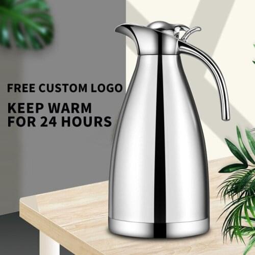 HEYI 304 Stainless Steel Thermal Insulation Pot European Thermal Insulation Double Vacuum Cup Coffee Thermos OEM logo ZYX