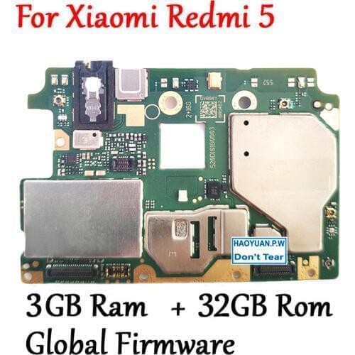Tested)Full Work Original Unlock Motherboard For Xiaomi Hongmi Redmi 5 3GB+32GB Logic Circuit with Chips Global Firmware