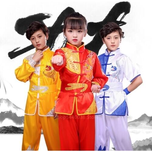 Traditional Chinese Wushu Clothing Tai Chi Uniform Kids Kungfu Outfits New Year Stage Performance Hanfu Top+pant+bet Costumes